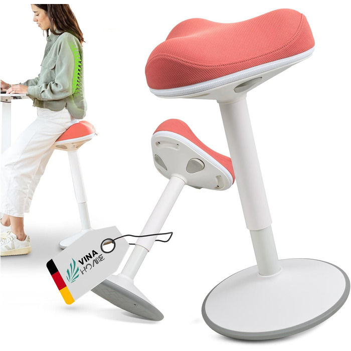 Офісний стілець SH-01 Zip з знімним чохлом | Ергономічний стілець для роботи та відпочинку | З сертифікацією IGR | Регульована висота (58-83 см) | Рожевий