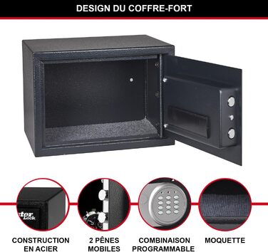 Сейф Master Lock з цифровим замком, електронна комбінація, 16 л, 22 x 35 x 27 см (33 л + комбінація)