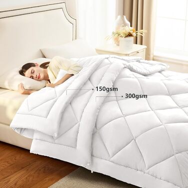 Комплект постільної білизни WAVVE: ковдра 135x200 для всіх сезонів (2 шт.) - ковдра 135x200, літня ковдра 135x200, зимова ковдра 135x200, стегане покривало 135x200, білий