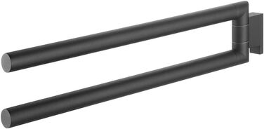 Тeleskopний тримач для рушників Tiger Boston, 35-60 см, нержавіюча сталь, чорно-матова поверхня, 2-рамковий