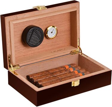 Хьюмідор для сигар Volenx, портативний хьюмідор для подорожей з гігрометром на 5-10 сигар