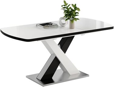 Розсувний обідній стіл Vicco Chinto, чорний, 120-160 x 80 см