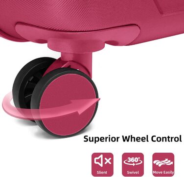 Набір валіз LARVENDER 6 частин з жорсткою обшивкою, легкий ABS, розширюваний, міцний, ручна поклажа, 4 колеса, TSA-замок, з 1 сумкою для одягу та 1 косметичкою, білий/коричневий