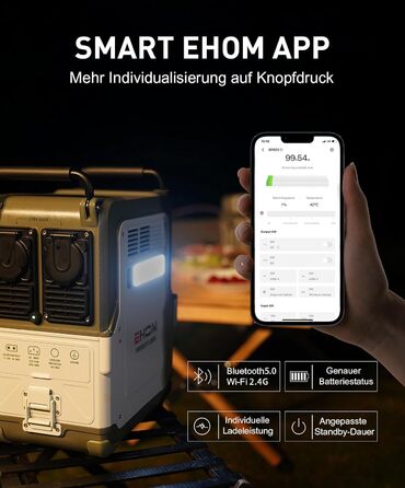 Сонячний генератор EHOM Power Station EP600 512Wh LiFePO4 600 Вт аварійне живлення для автофургону та вулиці