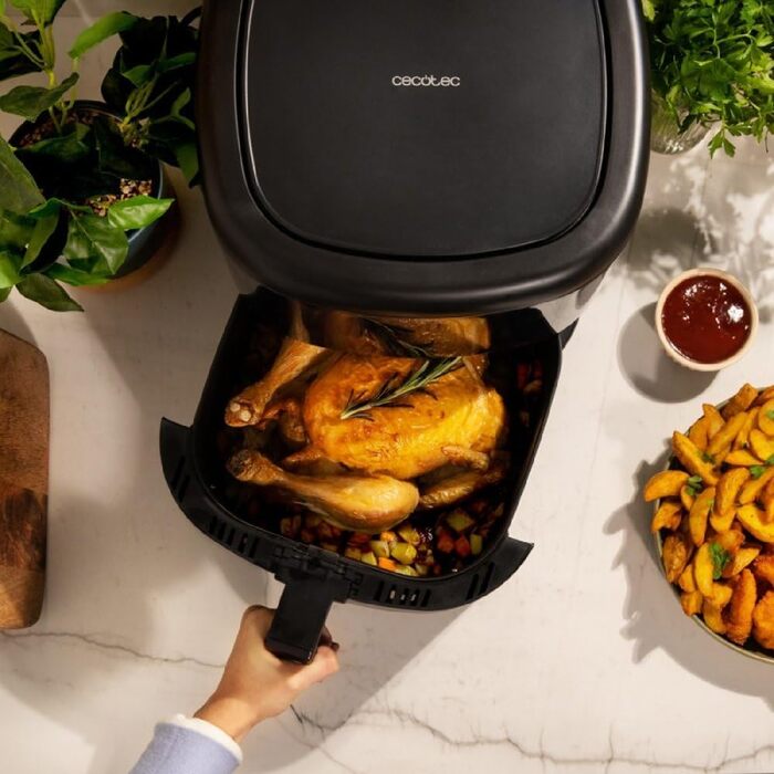 Фритюрниця без олії Cecotec Cecofry Bombastik 6000 Full, 6 л, 1700 Вт, PerfectCook, 12 режимів, сенсорне управління, чорний | з аксесуарами