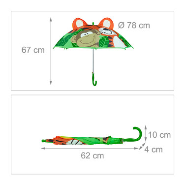 Relaxdays Дитяча парасолька 'Джунглі'