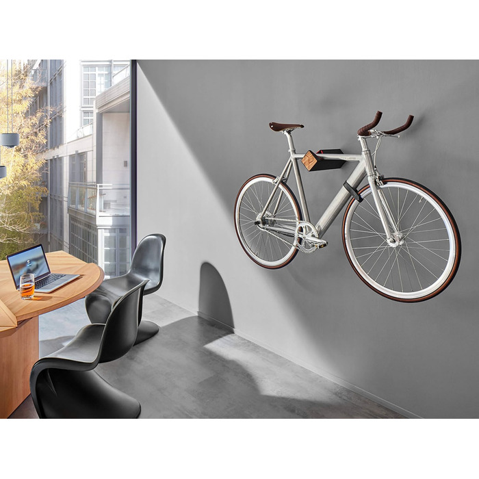 Настінне кріплення для велосипеда PARAX D-подібна стійка з індивідуальним дизайном з алюмінію і дерева, кріплення для велосипеда для дорожнього велосипеда, гравійного велосипеда, туристичного велосипеда, настінне внутрішнє сховище для вітальні (м (ширина 