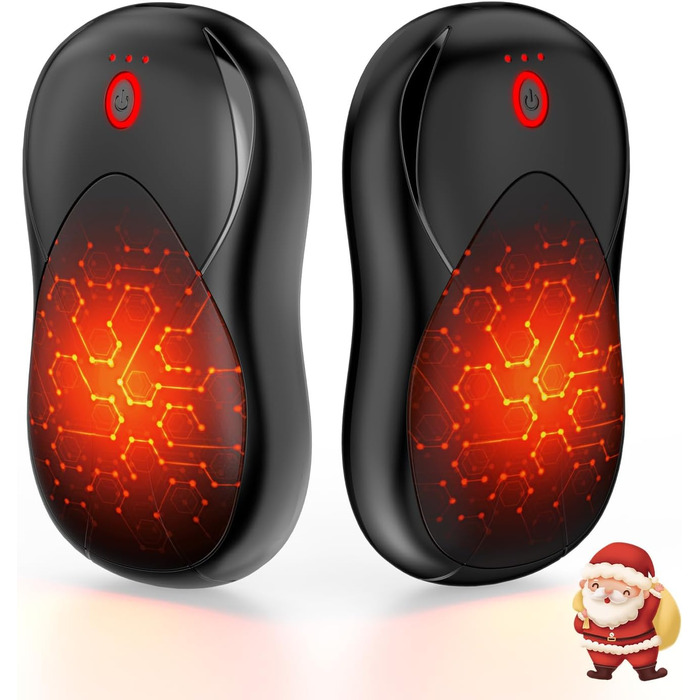 Електричні грілки для рук PHEJIE, 2 шт. з підзарядкою, 3 режими нагріву, портативні, для активного відпочинку, кемпінгу, гольфу, подарунок для жінок та чоловіків (чорний)