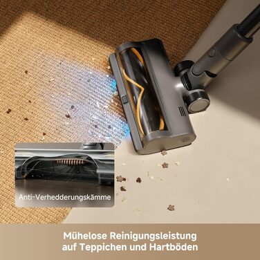 Бездротовий пилосос Dreame, 190AW, 90 хвилин роботи, LED-дисплей, синій LED, для дому, видалення шерсті тварин, килими (R30)