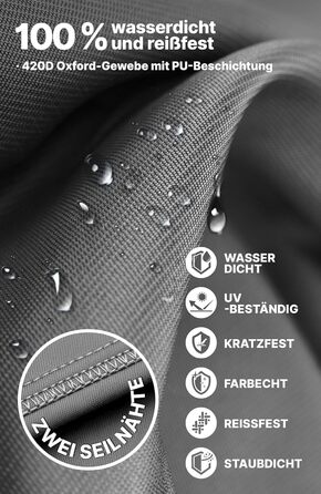 Чохол для парасольки Menz 2-4 м, 420D Oxford, водонепроникний, UV-стійкий, вітростійкий, для саду, антрацит, 225 × 35/50 см