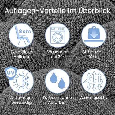 Лежак ELONEO розкладний преміум з подушкою, сонячний лежак для саду, вологостійкий, широка спинка, регульована, з подушкою для шиї та тримачем для напоїв, антрацит