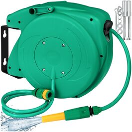 Шланговий барабан Tectake® для стіни, 1/2 дюйма, 10 м, з автозмотуванням. Шланг садовий, котушка для шланга, барабан для поливу, розпилювач.