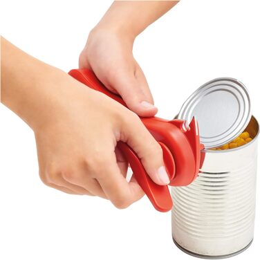 Відкривачка для консерв Kuhn Rikon 5-в-1, чорна: банки, пляшки, кришки, автоматичне захоплення краю, 18 x 9.5 x 6.3 см