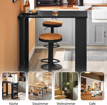 Стільниця-барний стіл SoBuy з 3 полицями, 112x106x57 см, чорний. Підходить для кухні, вітальні, офісу. Модель FWT17-II-SCH