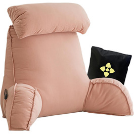 Підголівник для ліжка з ергономічною підтримкою спини, великий м'який крісло-подушка з підлокітниками та знімним підголівником, для читання, відпочинку, перегляду телевізора, 75x40x50 см