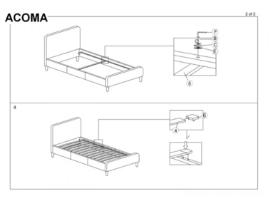 Ліжко ACOMA VELVET 90X200 антична троянда/дуб BL. 52