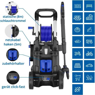 AR Blue Clean високонапірний мийник e-4 TWINFLOW D з Dualtech System та Power Brush (2500 Вт, 150 бар, 810 л/год) + мийка для поверхні 150 бар