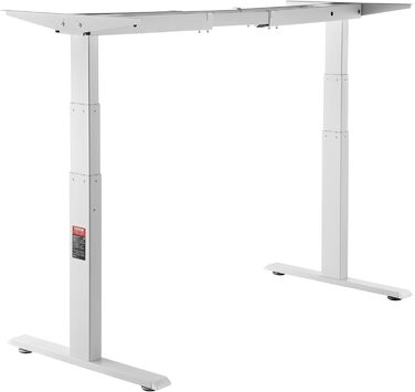 Електричний підйомний стіл-каркас VEVOR з подвійним мотором, регулювання висоти 65-129 см, довжини 110-178 см, ергономічна база для робочого місця, 3 положення (тільки каркас), білий, 110 x 58 x 64 см