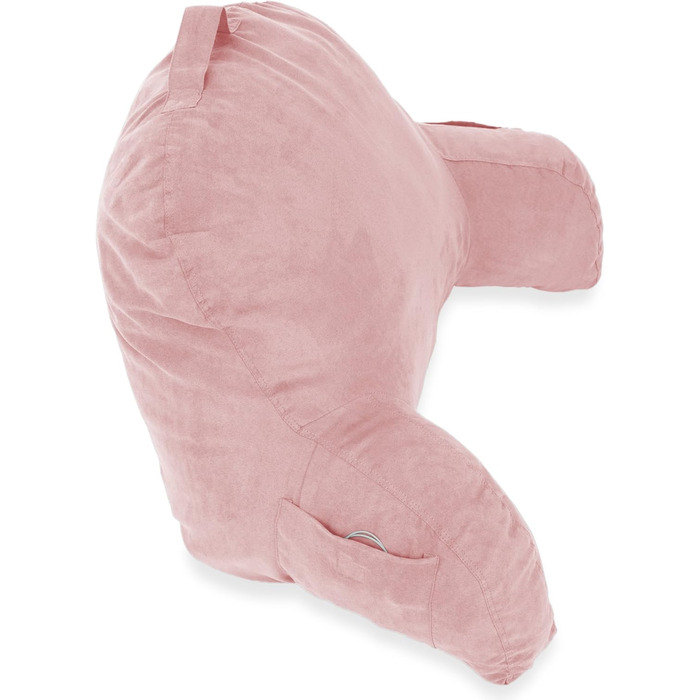 Підголовник для ліжка Deluxe Comfort з мікросуїду – подушка для спинки з підлокітниками – подушка для відпочинку в ліжку – подушка для читання та відпочинку – м'яка, але пружна наповнювач – подушка для читання, Рожевий, універсальний розмір