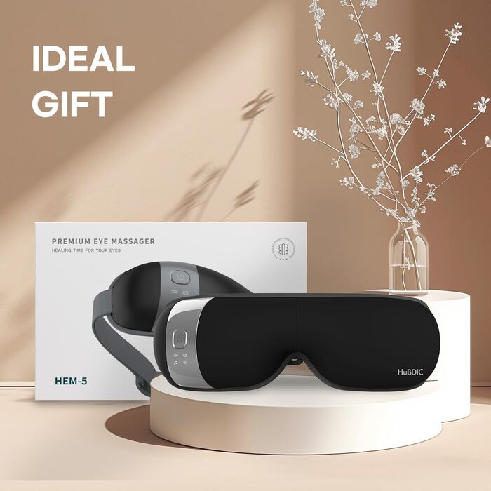 Масажер для очей HubiCare з підігрівом та вібрацією – для зняття втоми, мігрені та зменшення набряків під очима