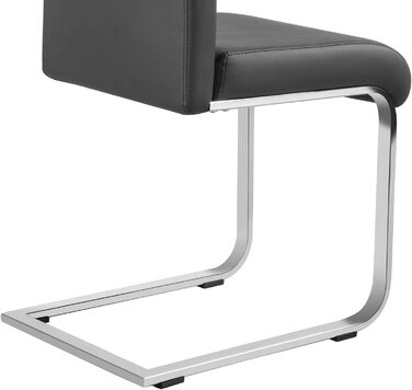 Набір з 2-х крісел для їдальні Yaheetech з м'яким сидінням, штучна шкіра, металевий каркас, сірий (135 кг)