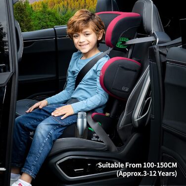 Автокрісло дитяче 15-36 кг з Isofix, i-Size, регульована підголовник та підлокітники, 3,5-12 років (100-150 см), з тримачем для напоїв, зелене