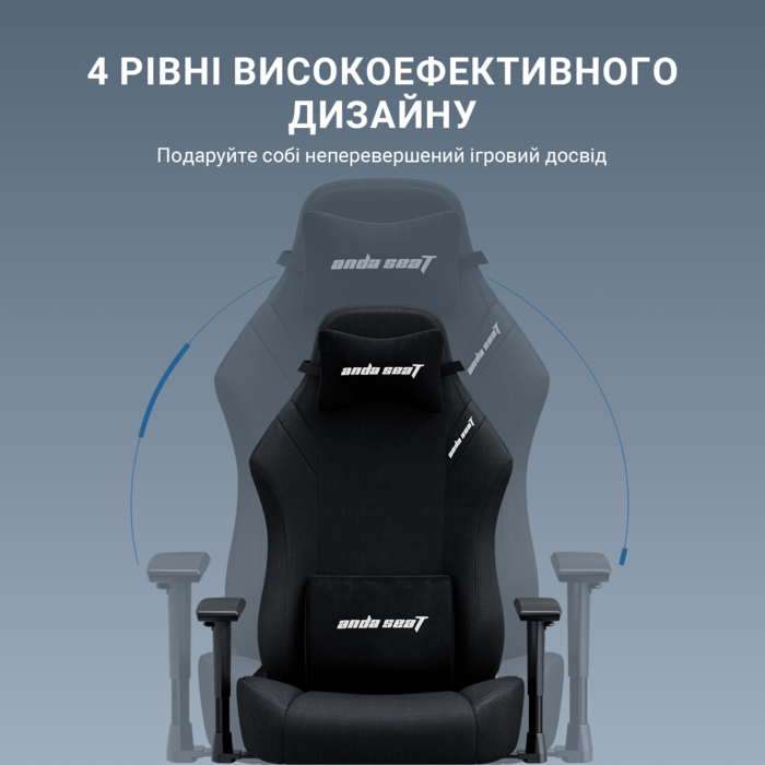 Крісло ігрове Anda Seat Luna Pro Black Fabric Size L