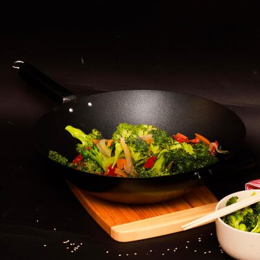 Джойс Чен Pro Chef 34 см, вок з вуглецевої сталі 35,56 см (14-дюймова, сковорода з антипригарним покриттям, вок з плоским дном)