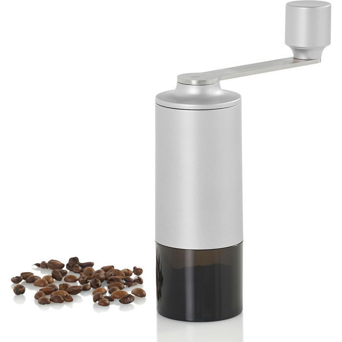 Кавомолка ручна AdHoc MC13 Moro з керамічним жорном CeraCutXL та DirectDrive | Для еспресо, фільтра та френч-прес (Світло-сіра)