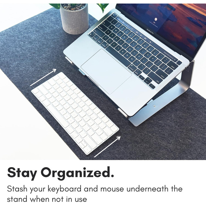 Підставка для ноутбука Macally ASTAND з алюмінію, сумісна з Apple MacBook, MacBook Air, MacBook Pro та іншими ноутбуками 10-17 дюймів. Елегантний дизайн (сірий - space gray)