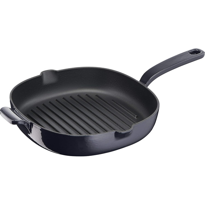 Lagostina Tradizione: сковорода-гриль з емальованого чавуну 26x26 см, для індукції, газу та духовок до 220°C, для м'яса, риби, хліба
