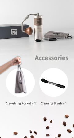 Кавомолка ручна 1Zpresso Q Heptagonal, компактна, для подорожей, з нержавіючою сталлю