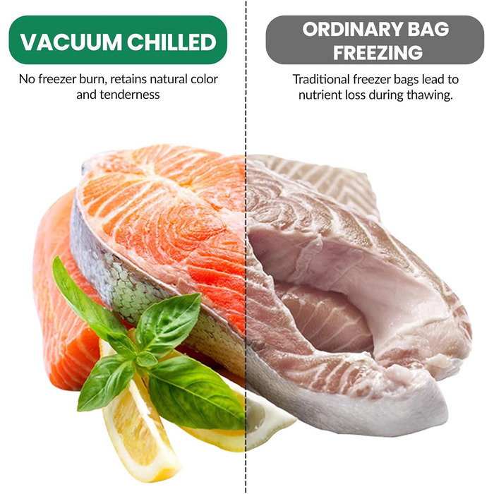 Вакууматор для продуктів 6-в-1, професійний автоматичний вакуумний пакувальник з різаком, цифровим таймером та набором з 50 пакетів і шланга, 75КПа