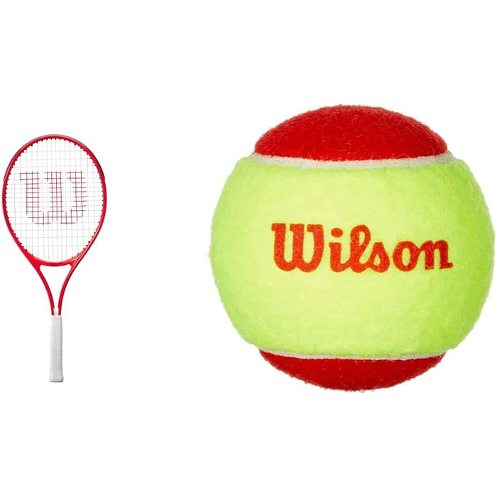 Тенісна ракетка Вілсона (26 комплектів, стартовий комплект з тенісними м'ячами, 3 упаковки, червоного кольору)