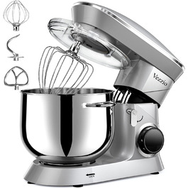 Кухонна машина Vezzio 1500W з чашею 8.5L з нержавіючої сталі: міксер, тістоміс, планетарний міксер для дому