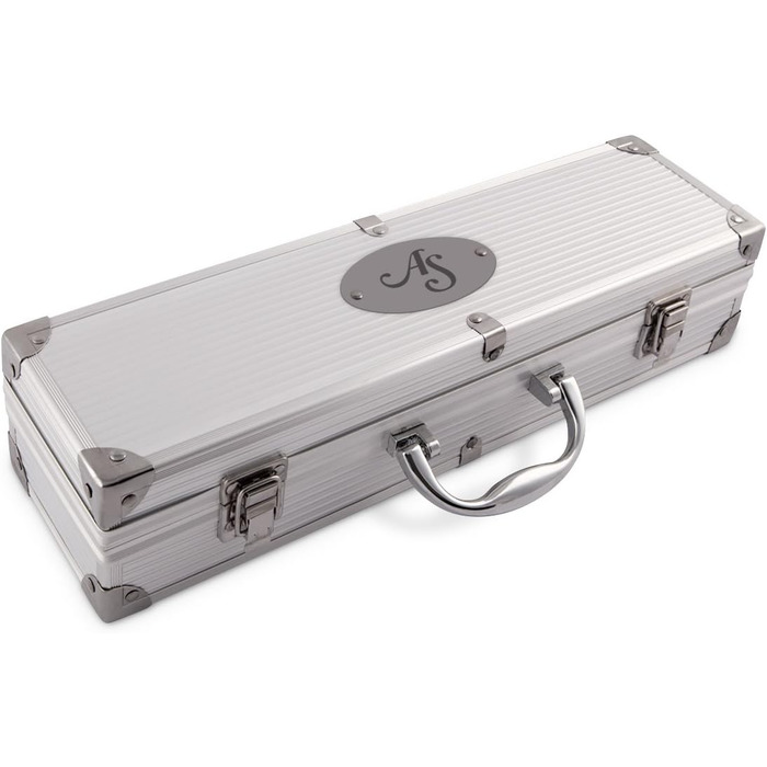 Набір гриля 3 в 1 з нержавіючої сталі: гриль-інструменти з гравіюванням (ініціали)