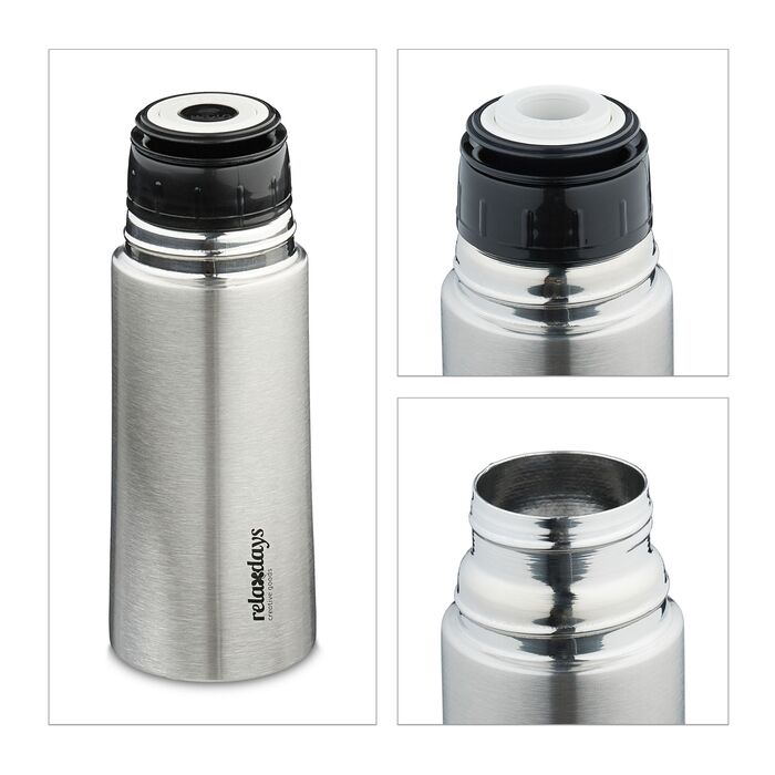 Фляга Relaxdays з нержавіючої сталі об'ємом 300 мл з кришкою-чашкою