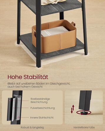 Навісна вішалка для одягу VASAGLE LCR080W09, 8 гачків, 4 полиці, металевий каркас, для шарів, курток, сумок, золо дуб + хмаринний білий