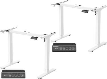 Електричний регульований стіл VASAGLE LSD02B0V2 - сталевий каркас, 3 пам'яті висоти, з гачками