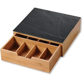 Коробка KESPER 58951 з висувним ящиком і 8 відділеннями / коробка для кавових капсул / коробка для чаю / коробка для чайних пакетиків