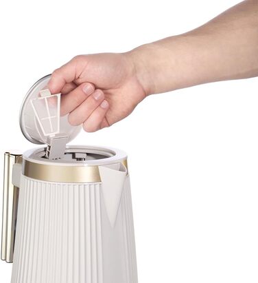 Електричний чайник Russell Hobbs Brontë Stone 1.7L, 2400W з матовим дизайном та золотистими акцентами