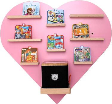 Полиця BOARTI tigerbox серце рожеве підходить для tigerbox touch і 36 тигрових карт, дитяча полиця для ігор і колекціонування