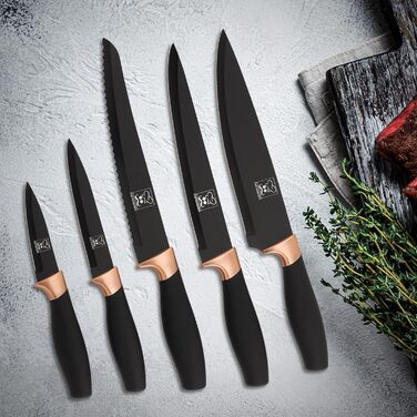 Набір кухонних ножів Chefhoablorn 15 предметів з нержавіючої сталі. Професійний набір ножів для кухні, подарунок на новосілля/весілля. Чорний блок ножів.