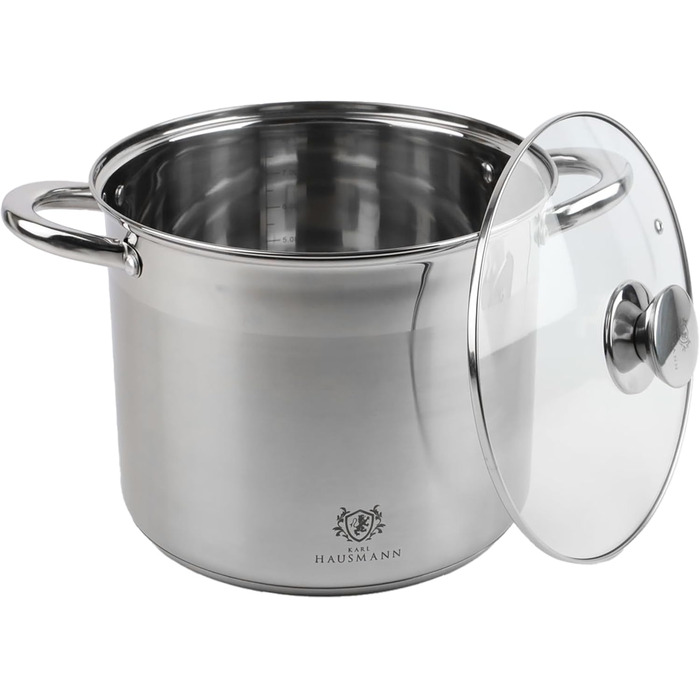 Німецький каструль з нержавіючої сталі 16л, Ø 30 см - великий каструль для супу, пасти, індукція, всі плити