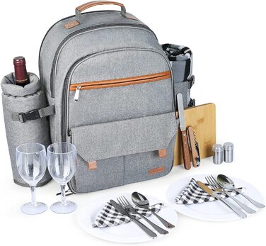 Набір для пікніка Sunflora з ізольованим контейнером та ковдрою для кемпінгу та відпочинку на природі (блакитний у смужку)