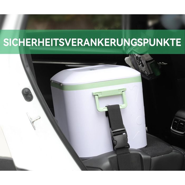 Автохолодильник BINGI 18л портативний 12/24V та 230V, міні-морозильник для авто, кемпінгу, дому (15°C до -18°C), білий