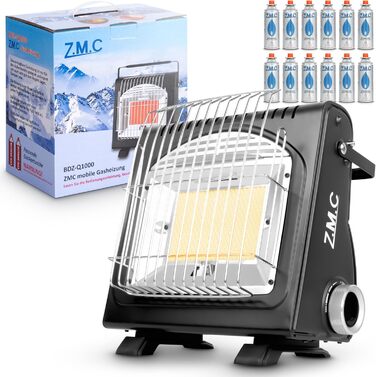 Газовий обігрівач Z.M.C 2-в-1 для кемпінгу та тераси: обігрівач та плита, 1.7 kW, Piezo-запалювання, 12 газових форсунок