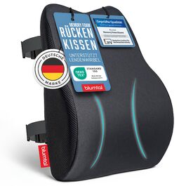 Ергономічна подушка під спину Blumtal з ефектом пам'яті (Memory Foam), підтримуюча подушка під поперек з чохлом OEKO-TEX