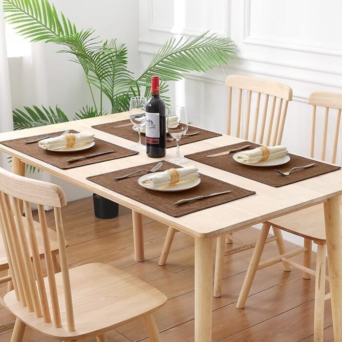 Тканинні серветки на стіл Homaxy (6 шт., Коричневий) - водонепроникні, термостійкі, нековзні