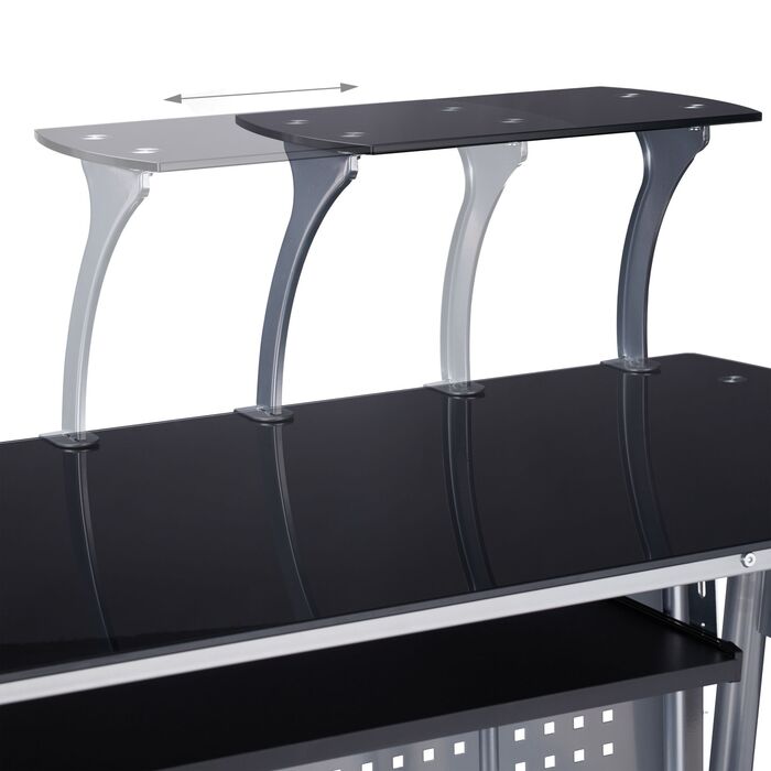 Relaxdays Сучасний комп'ютерний стіл зі скляною стільницею